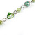 Long Glass and Shell Bead with Silver Tone Metal Wire Element Necklace In Green - 120cm - view 5