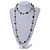 Long Glass and Shell Bead with Silver Tone Metal Wire Element Necklace In Green - 120cm - view 2