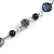 Long Glass and Shell Bead with Silver Tone Metal Wire Element Necklace In Black - 120cm L - view 5