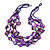Multistrand Purple Sea Shell and Glass Bead Necklace - 60cm Long - view 3