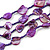 Multistrand Purple Sea Shell and Glass Bead Necklace - 60cm Long - view 4