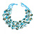 Multistrand Light Blue Sea Shell and Glass Bead Necklace - 60cm Long