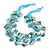 Multistrand Light Blue Sea Shell and Glass Bead Necklace - 60cm Long - view 3