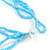 Multistrand Light Blue Sea Shell and Glass Bead Necklace - 60cm Long - view 5