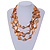 Multistrand Orange Sea Shell and Glass Bead Necklace - 60cm Long - view 2