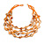 Multistrand Orange Sea Shell and Glass Bead Necklace - 60cm Long - view 3