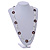Long White Semiprecious Stone, Ceramic Bead, Brown Wood Ring Necklace - 102cm L - view 3