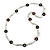 Long White Semiprecious Stone, Ceramic Bead, Brown Wood Ring Necklace - 102cm L - view 4