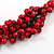 Cherry Red Wood Bead Cluster Black Cotton Cord Necklace - 76cm L/ Adjustable - view 5
