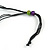 Teal/ Purple/ Lime Green Wood Bead Cluster Black Cotton Cord Necklace - 76cm L/ Adjustable - view 6