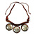 Statement Mother Of Pearl, Brown Wood Bead Cotton Cord Necklace - 42cm L (Min)/ Adjustable