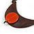 Statement Wooden Bib Style Necklace with Orange Ceramic Bead - Adjustable - view 5