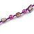 Purple Glass and Shell Bead Long Necklace - 106cm Long - view 4