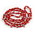 Red Glass and Shell Bead Long Necklace - 106cm Long - view 4
