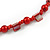 Red Glass and Shell Bead Long Necklace - 106cm Long - view 5