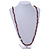 Brown Glass and Orange Shell Bead Long Necklace - 106cm Long - view 2