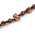 Brown Glass and Orange Shell Bead Long Necklace - 106cm Long - view 3