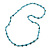 Light Blue Glass and Shell Bead Long Necklace - 106cm Long - view 3