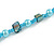 Light Blue Glass and Shell Bead Long Necklace - 106cm Long - view 4