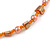 Peach Glass and Orange Shell Bead Long Necklace - 106cm Long - view 4