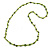 Lime/ Green Glass and Shell Bead Long Necklace - 106cm Long - view 3