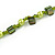 Lime/ Green Glass and Shell Bead Long Necklace - 106cm Long - view 4