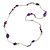 Long Purple/ Transparent Shell, Acrylic, Wood Bead Necklace - 116cm L - view 5