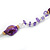 Long Purple/ Transparent Shell, Acrylic, Wood Bead Necklace - 116cm L - view 4