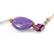 Long Purple/ Transparent Shell, Acrylic, Wood Bead Necklace - 116cm L - view 3