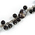 Long Black Glass Bead, Sea Shell with Silver Tone Chain Necklace - 140cm L - view 6