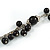 Long Black Glass Bead, Sea Shell with Silver Tone Chain Necklace - 140cm L - view 7