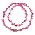 Long Pink Glass Bead, Sea Shell with Silver Tone Chain Necklace - 140cm L - view 7