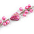 Long Pink Glass Bead, Sea Shell with Silver Tone Chain Necklace - 140cm L - view 9