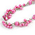 Long Pink Glass Bead, Sea Shell with Silver Tone Chain Necklace - 140cm L - view 10