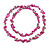 Long Pink Glass Bead, Sea Shell with Silver Tone Chain Necklace - 140cm L - view 2