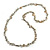 Long Cream Glass Bead, Antique White Sea Shell with Silver Tone Chain Necklace - 140cm L - view 3