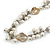Long Cream Glass Bead, Antique White Sea Shell with Silver Tone Chain Necklace - 140cm L - view 4