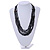 Multistrand Layered Black Glass Bead Necklace - 66cm L - view 2