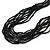 Multistrand Layered Black Glass Bead Necklace - 66cm L - view 4