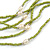 Multistrand Lime Green Glass Bead Cream Faux Pearl Long Necklace - 70cm L - view 7