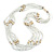 Multistrand Snow White Glass Bead Cream Faux Pearl Long Necklace - 70cm L - view 3