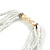 Multistrand Snow White Glass Bead Cream Faux Pearl Long Necklace - 70cm L - view 5