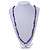 Purple Resin Bead, Semiprecious Stone Long Necklace - 86cm L - view 2