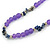Purple Resin Bead, Semiprecious Stone Long Necklace - 86cm L - view 4