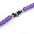 Purple Resin Bead, Semiprecious Stone Long Necklace - 86cm L - view 5