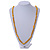 Yellow Resin Bead, Semiprecious Stone Long Necklace - 86cm L - view 2