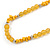 Yellow Resin Bead, Semiprecious Stone Long Necklace - 86cm L - view 4