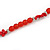 Red Resin Bead, Semiprecious Stone Long Necklace - 86cm L - view 4