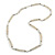 Transparent Resin Bead, White Semiprecious Stone Long Necklace - 86cm L - view 3