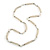 Transparent Resin Bead, White Semiprecious Stone Long Necklace - 86cm L